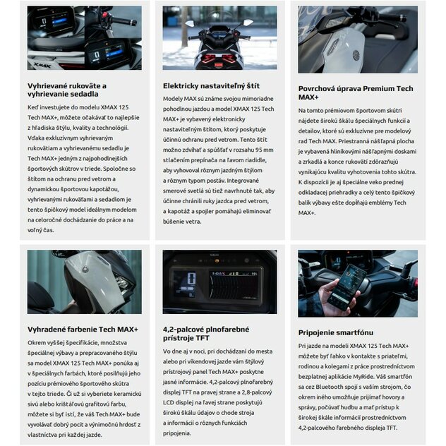 Yamaha  xmax techmax 125 plus  crystal graphite demo - Snímka obrazovky 2026-04-30 103401